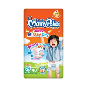 baby-diaper-15000-023 มามี่โพโค แฮปปี้ออลเดย์ดราย ขนาด XXL แพ็ค 48 ชิ้น