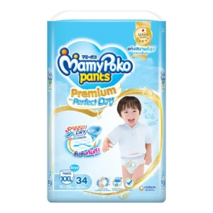 baby-diaper-15000-035 มามี่โพโค แพ้นท์ พรีเมี่ยม เอม เพอร์เฟกต์ ดราย สําหรับเด็กผู้ชาย ไซส์ XXL 34 ชิ้น