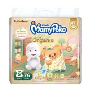 baby-diaper-15000-040 มามี่โพโค เทป ซุปเปอร์พรีเมี่ยมออร์แกนิค ไซส์ S แพ็ค 76 ชิ้น