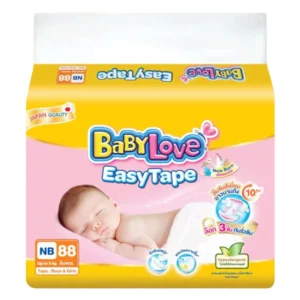 baby-diaper-15000-046 เบบี้เลิฟ อีซี่ เทป ผ้าอ้อมเด็ก เมก้าแพ็ค ขนาด NB 88 ชิ้น