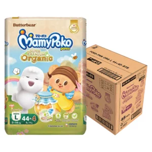 baby-diaper-15000-047 มามี่โพโค แพ้นท์ ออแกนิค ผ้าอ้อมเด็ก ไซส์ L 44+4 ชิ้น x 3 (รวม 144 ชิ้น)