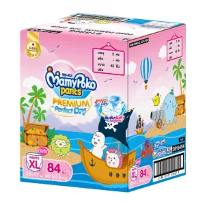 baby-diaper-15000-049 มามี่โพโค แพ้นท์ พรีเมี่ยม เพอร์เฟกต์ ดราย สําหรับเด็กผู้หญิง ขนาด XL 84 ชิ้น