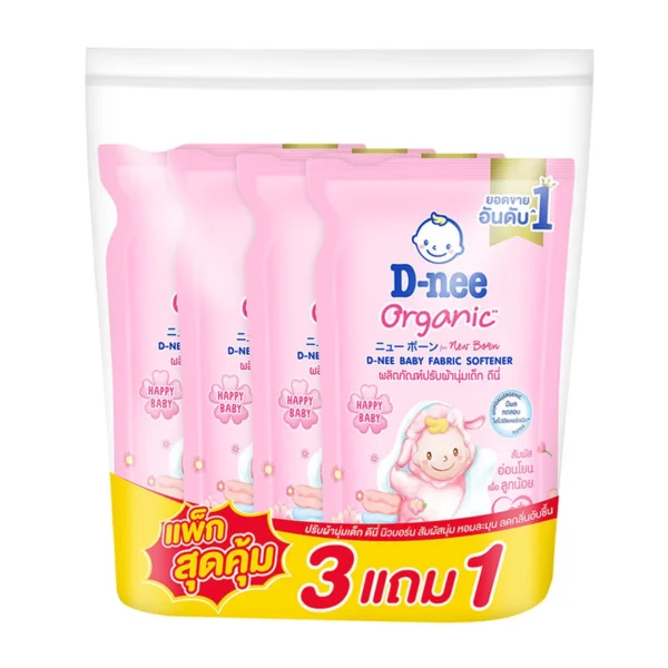 ดีนี่ น้ํายาปรับผ้านุ่มเด็ก สีชมพู 530 มล. X 3+1