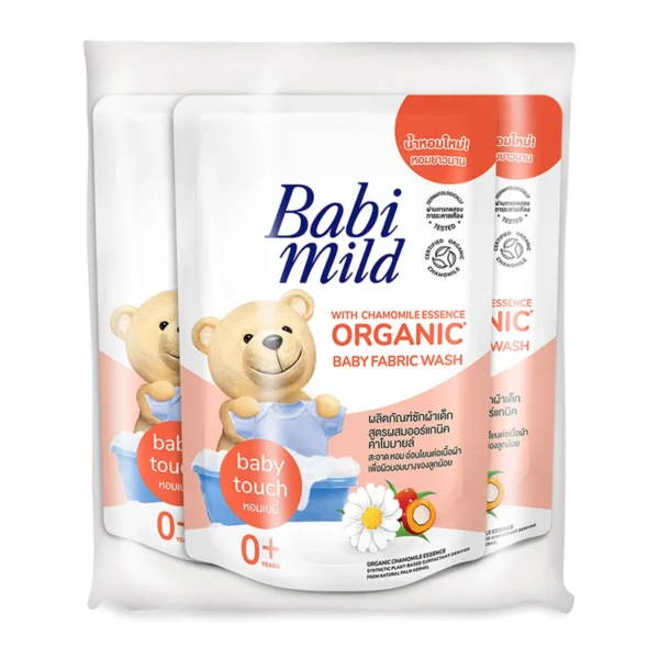 เบบี้มายด์ น้ํายาซักผ้าเด็ก เบบี้ทัช สูตรออร์แกนิคคาโมมายล์ 600 มล. x 3 ถุง