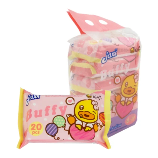 แจ็กซ์ ผ้าเปียก 20 แผ่น สีชมพู x 6
