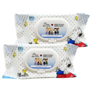 baby-wipe-15000-009 พิม ผ้าเปียกสนูปปี้ 128 แผ่น แพ็ค 2 ห่อ
