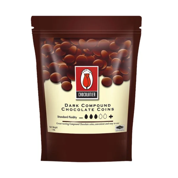 bakery-ingredients-0018 ทิวลิป ดาร์กคอมพาวด์ช็อกโกแลต ชนิดกระดุม 1 กก.