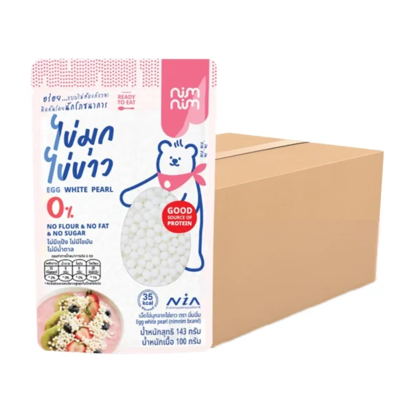 bakery-ingredients-0071 ไข่มุกจากไข่ขาว นิ่มนิ่ม เหมาะสําหรับผู้ควบคุมน้ําหนัก ยกลัง 50 ถุง