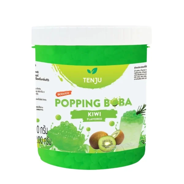 bakery-ingredients-0092 New! Tenju ไข่มุกป๊อป รสกีวี่ 1.2 กิโลกรัม มุกป๊อป Kiwi popping boba topping (ตรา เทนจู)