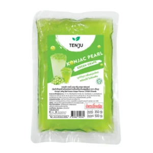 bakery-ingredients-0099 Tenju ไข่มุกบุก 500 กรัม คอนยัค เพิร์ล Konjac pearl บุกไข่มุก (ตรา เทนจู) Green Grape Flavor 500 g.