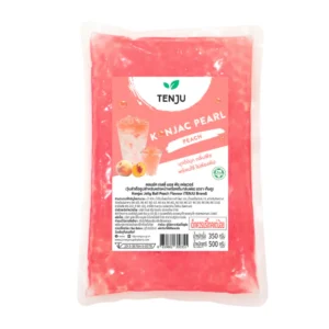 bakery-ingredients-0101 Tenju ไข่มุกบุก 500 กรัม คอนยัค เพิร์ล Konjac pearl บุกไข่มุก (ตรา เทนจู) Peach 500g