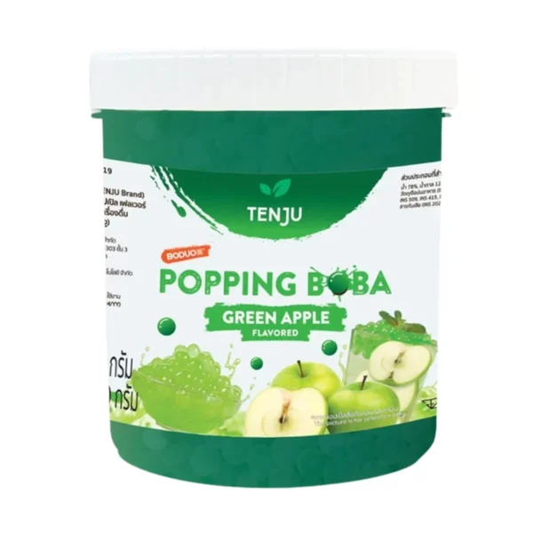 Tenju ไข่มุกป๊อป รสแอปเปิ้ลเขียว 1.2 กิโลกรัม มุกป๊อป Green apple popping boba topping (ตรา เทนจู)
