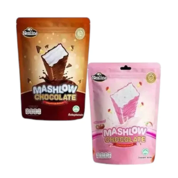 [ โปร 1 แถม 1 ] MASHLOW มาร์ชโล่ 80g  ช็อกโกแลตเคลือบมาร์ชเมลโล่แท่ง มีฮาลาล พกพาง่าย ช็อกโกแลต มาร์ชเมลโล่ มารชโล80g ชอก+สตอ