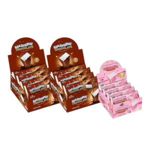 [ โปร 2 แถม 1 ] MASHLOW มาร์ชโล่กล่อง 120g  ช็อกโกแลตเคลือบมาร์ชเมลโล่แท่ง มีฮาลาล ช็อกโกแลต มาร์ชเมลโล่ สตรอว์เบอร์รี ช็อกโกแลต2+สตรอว์1
