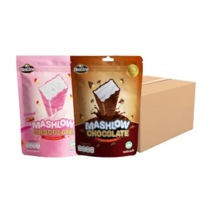 [คละรส ครึ่งลัง 30 ห่อ] MASHLOW มาร์ชโล่ 80g  ช็อกโกแลตเคลือบมาร์ชเมลโล่แท่ง มีฮาลาล พกพาง่าย