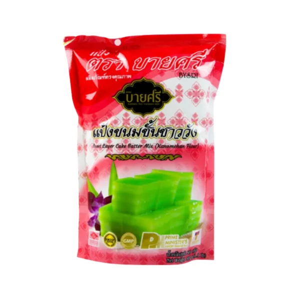 บายศรี แป้งขนมชั้นชาววัง ซอง 500 กรัม /  BYSRI Sweet Layer Cake Batter Mix ( Kanomchan Flour ) 500 g.