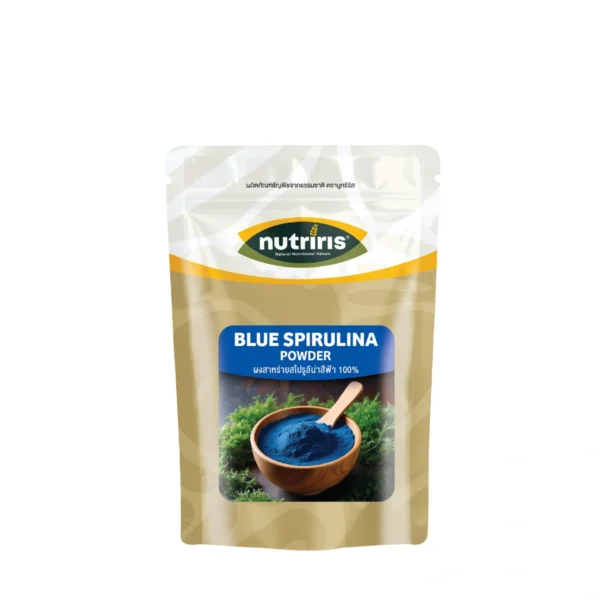ผงสาหร่ายสไปรูลิน่าสีฟ้า เพียว100% 50 ก (Blue Spirulina Powder) NUTRIRIS Brand