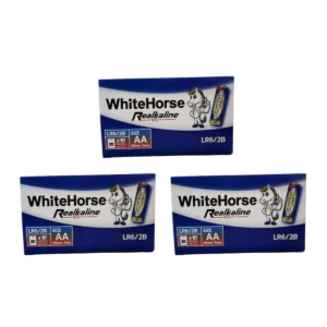 batteries-026 ถ่านม้าขาว อัลคาไลน์ Alkaline AA (BOX) 2B กล่อง 10 แพ็ค (แพ็ค 2 ก้อน) x 3 กล่อง