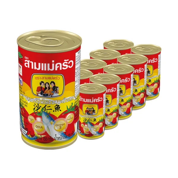 สามแม่ครัว ปลาซาร์ดีนในซอสมะเขือเทศ 155 ก. x 10