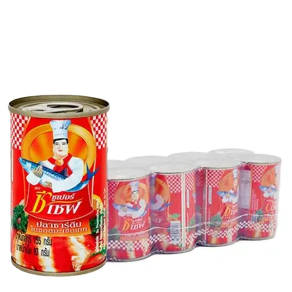 canned-packaged-0002 ซูเปอร์ซีเชฟ ปลาซาร์ดีนในซอสมะเขือเทศ 155 มล. x 10