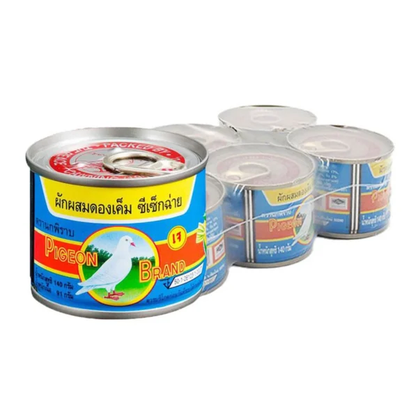นกพิราบ ผักผสมดองเค็มซีเซ็กฉ่าย ฝาดึง 140 ก. x 6