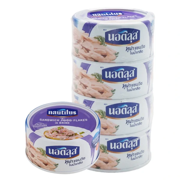 canned-packaged-0049 นอติลุส ทูน่าแซนวิชในน้ําเกลือ 170 ก. x 4