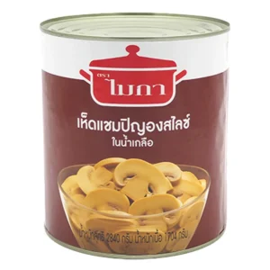 canned-packaged-0068 ไมก้า เห็ดแชมปิญองสไลซ์ในน้ําเกลือ 2.84 กก.