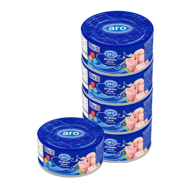 canned-packaged-0074 เอโร่xนอติลุส ทูน่าก้อน ในน้ําเกลือ 165 ก. x 4