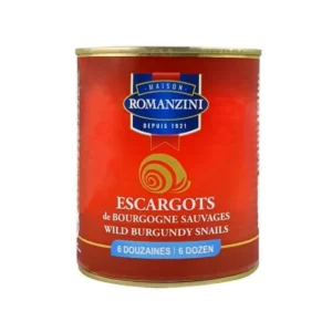 canned-packaged-0094 เมซง โรมองซินี หอยทากฝรั่งเศส ไวลด์ เบอร์กันดี เอสคาร์โกต์ เฮลิกซ์ อิน คอร์ท บูยง (ผลิตในประเทศฝรั่งเศส) บรรจุ 72 ตัว ขนาด 800 กรัม