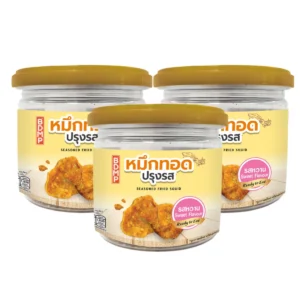 BDMP หมึกทอดปรุงรส (ปรุงรส) น้ําหนัก 30 กรัม รสหวาน 3 กระปุก