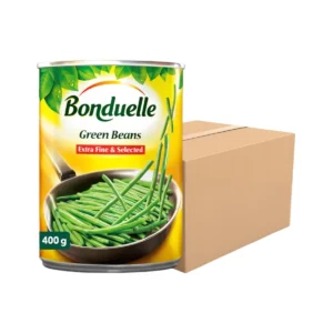 [12 กระป๋อง] Bonduelle ถั่วฝักแฮริคอท 400 กรัม. (Green Beans) ผักกระป๋องพร้อมรับประทาน สําหรับสลัดและเมนูสุขภาพ