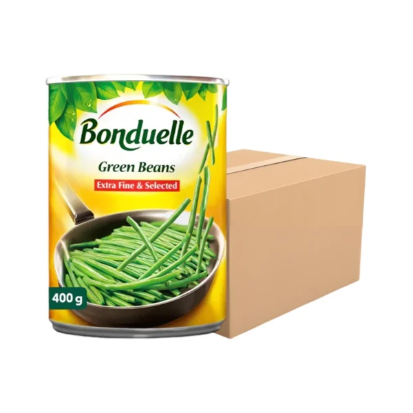 [12 กระป๋อง] Bonduelle ถั่วฝักแฮริคอท 400 กรัม. (Green Beans) ผักกระป๋องพร้อมรับประทาน สําหรับสลัดและเมนูสุขภาพ