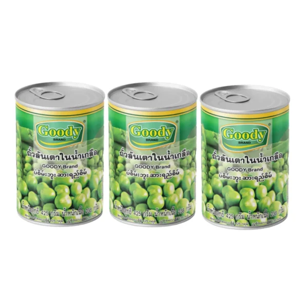 canned-packaged-0127 กู๊ดดี้ ถั่วลันเตาในน้ําเกลือ 425 ก. x 3