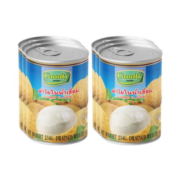 canned-packaged-0137 กู๊ดดี้ ลําไยในน้ําเชื่อม 234 ก. x 6