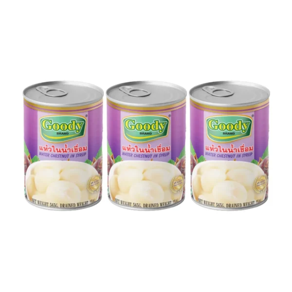 canned-packaged-0154 กู๊ดดี้ แห้วในน้ําเชื่อม 565 ก. x 3