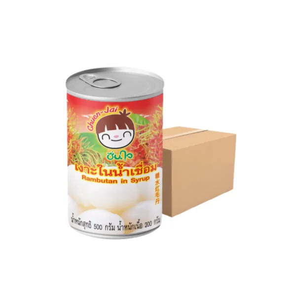 canned-packaged-0160 ชื่นใจ เงาะในน้ําเชื่อม 500 ก. x 12