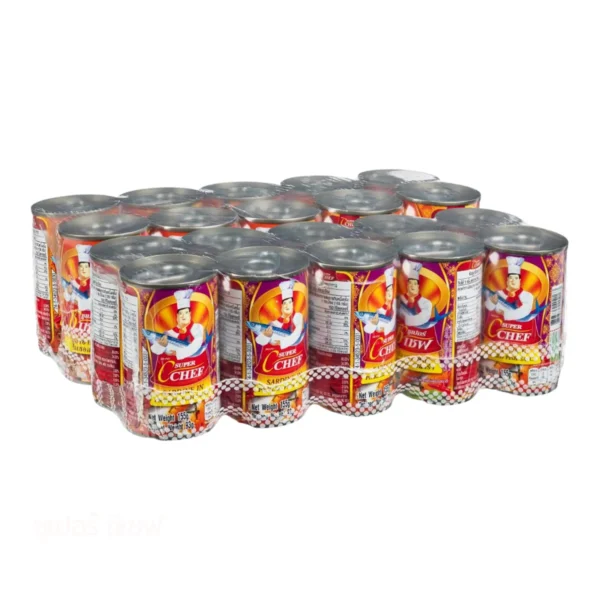 canned-packaged-0172 ซูเปอร์ ซี เชฟ ปลากระป๋อง ซาดีนในซอสยําปลาร้า และ ซาดีนในซอสเผ็ด 155 ก. x 20