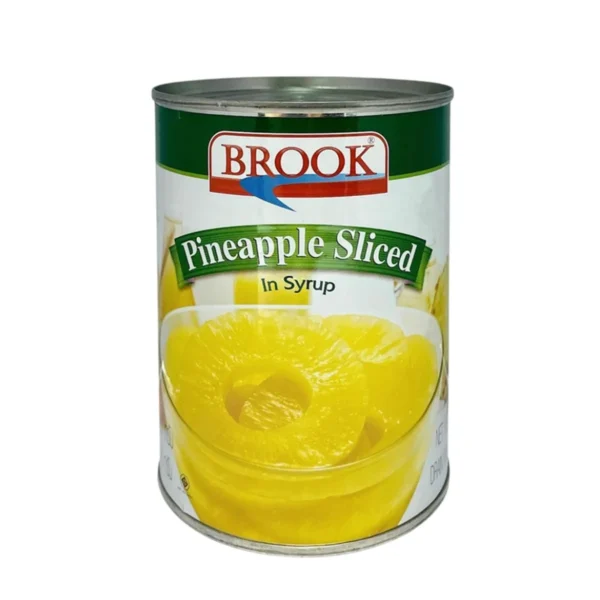 canned-packaged-0183 บรูค สับปะรดแว่นในน้ําเชื่อม 567 กรัม Brook Pineapple Slice 567 g.