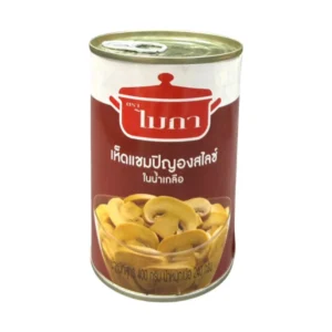 canned-packaged-0210 ไมก้า เห็ดแชมปิญองสไลด์ในน้ําเกลือ 400 กรัม Mica Sliced Champignon Mushroom in Brine 400 g.