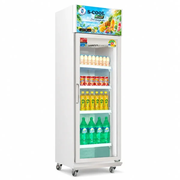 chiller-0122 S-COOL ตู้แช่เครื่องดื่ม 1ประตู ความจุ 10.5 คิว รุ่น SS-61-V1 สีขาว (พรีออเดอร์ 10 วัน)