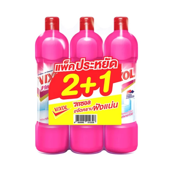 วิกซอล ผลิตภัณฑ์ทําความสะอาดห้องน้ํา สีชมพู 900 มล. x 2+1