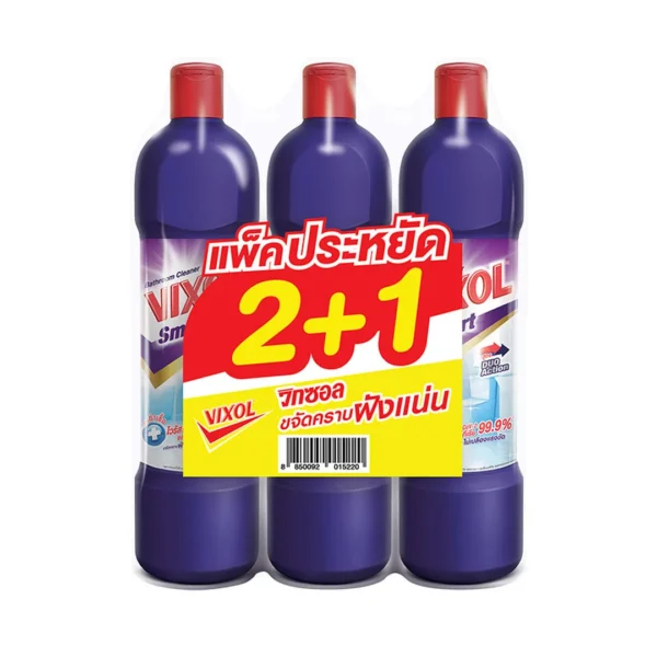 วิกซอล สมาร์ท น้ํายาล้างห้องน้ํา สีม่วง 900 มล. x 2+1