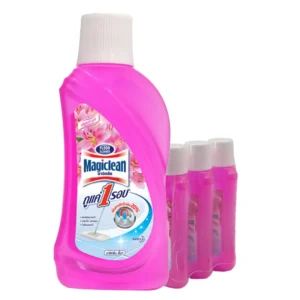 cleaning-liquid-all-024 มาจิคลีน น้ํายาถูพื้น สีชมพู 500 มล. x 3