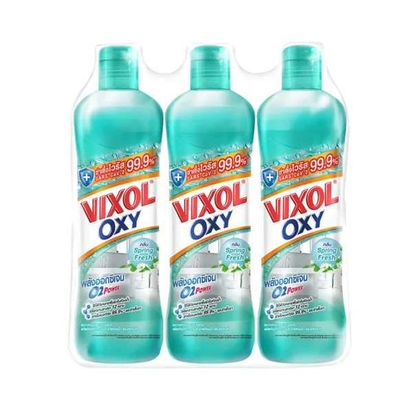 cleaning-liquid-all-029 วิกซอล ออกซี่ ผลิตภัณฑ์ทําความสะอาดห้องน้ํา กลิ่นสปริง เฟรช 700 มล. x 3