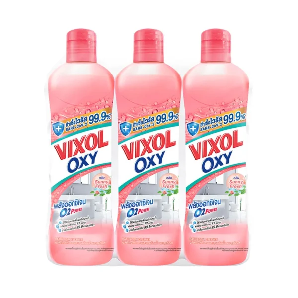 cleaning-liquid-all-060 วิกซอล ออกซี่ น้ํายาล้างห้องน้ํา กลื่นซันนี่เฟรช 700 มล. x 3