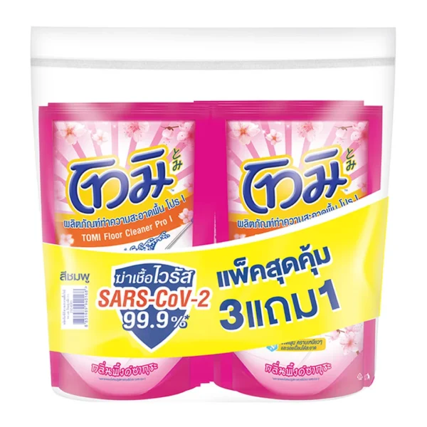 โทมิ น้ํายาถูพื้น ชมพู 600 มล. x 3+1