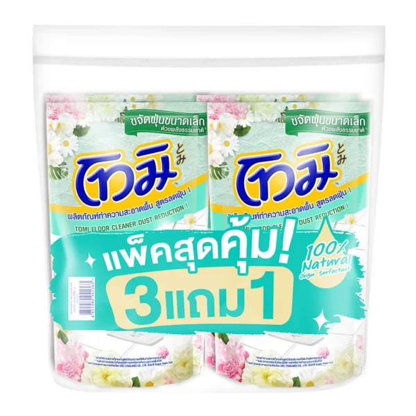 โทมิ น้ํายาถูพื้นเขียว 550 มล. x 3+1