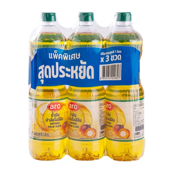 cooking-oil-062 เอโร่ x มรกต น้ํามันปาล์มขวด 1 ล. X 3