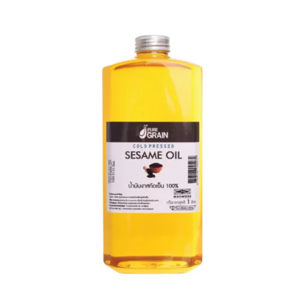 cooking-oil-120 เพียวเกรน น้ำมันงาสกัดเย็น100% ขนาด 1000 ML 1 ขวด