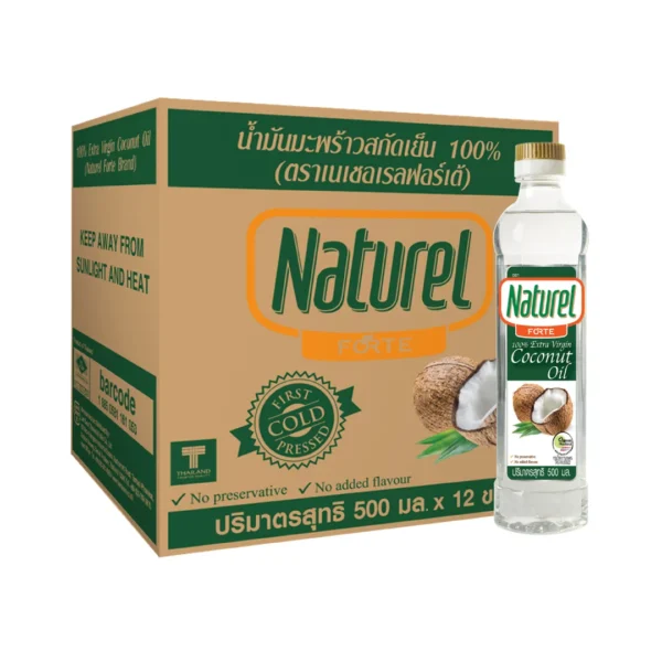 เนเชอเรลฟอร์เต้ น้ํามันมะพร้าวสกัดเย็น ชนิดขวด 500 มล x 12 ขวด